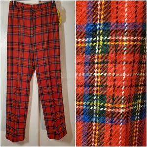 NWT VINTAGE WOOL BLEND PLAID PANTS